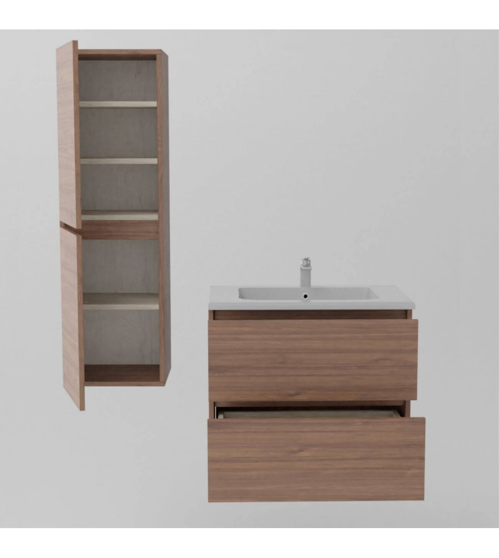 Pack meuble sous vasque 60 cm + colonne suspendu