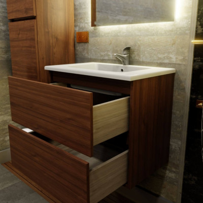 Pack meuble sous vasque 80 cm + colonne suspendu