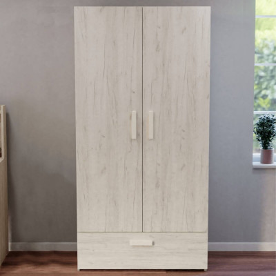 Armoire 2 portes avec tiroir KENZI